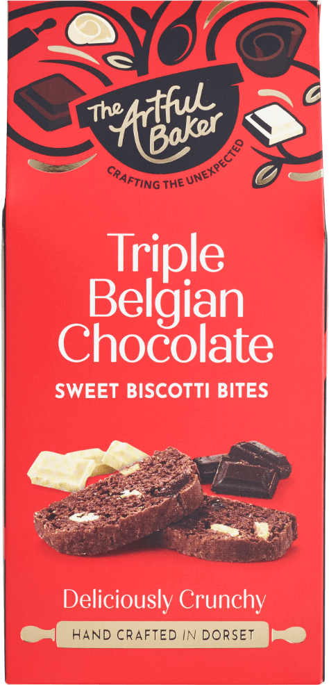 TRIPLE BELGIAN CHOCOLATE SWEET BISCOTTI BITES 100G